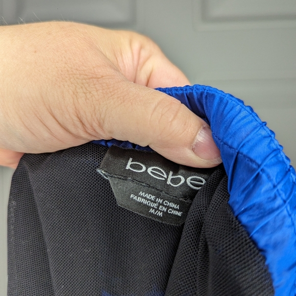 Bebe Sport Athletic Running Shorts With Elastic Waist & Liner Medium Blue/Black - Picture 6 of 9
